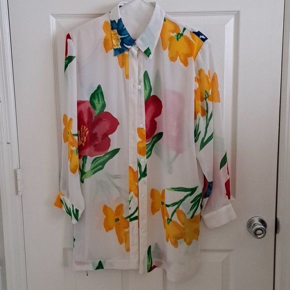 KOKOMO Tops - BLOUSE FLOWERY BEAUTIFUL VIBRANT COLORS BY KOKOMO